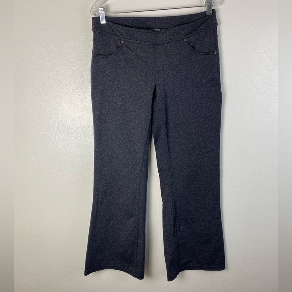 Athleta Gray Wide leg Flare Athleisure Pull on Pants W/ Pockets women’s Medium P - Picture 1 of 15